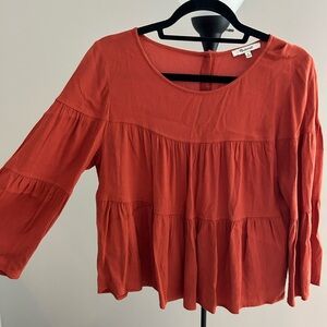 Madewell burnt orange blouse